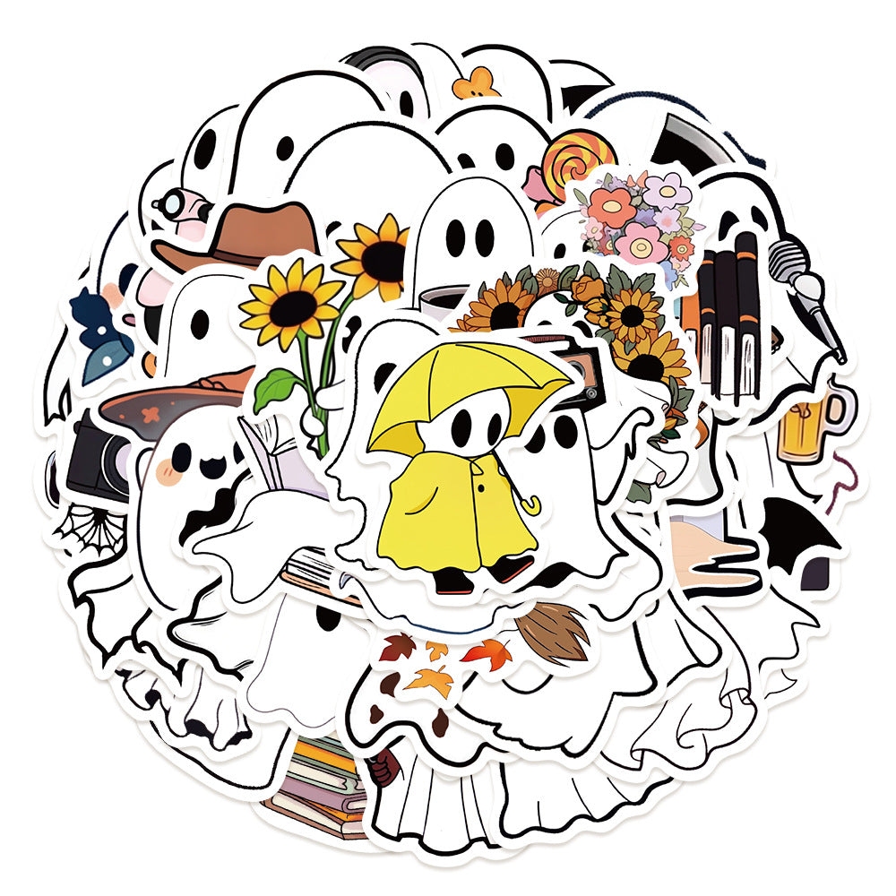 Halloween Stickers  Cute Ghost Graffiti Halloween Sticker Pack (50pcs)