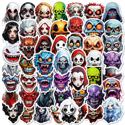 Halloween Stickers – 50pcs Scary Creepy Face DIY Stickers
