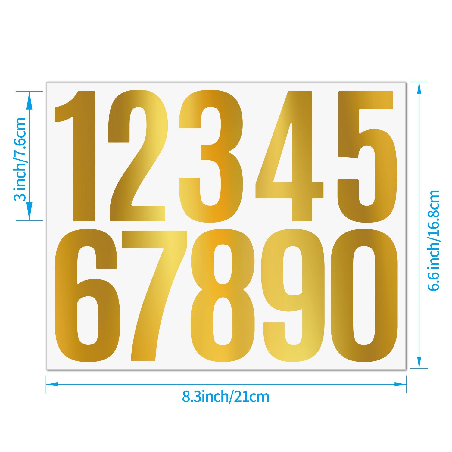 3inch Alphabet Number Stickers Car Mailbox Logo Waterproof Stickers Large Letter Stickers Kawaii Stickers