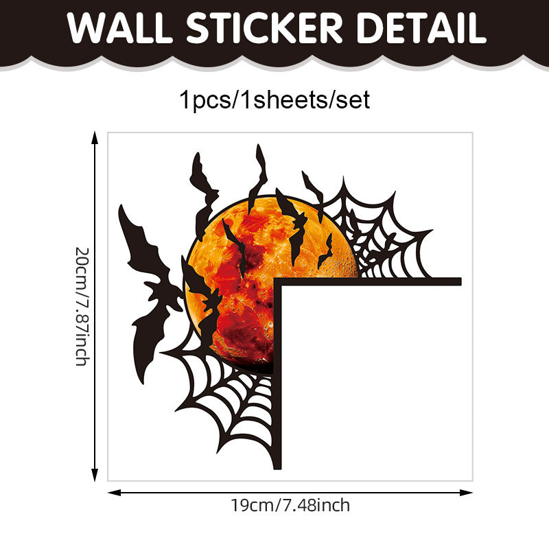 🎃 Halloween Stickers Ghost Witch Silhouette Party PVC Self-Adhesive Wall Decals 👻 Castle Stickers D*1set Kawaii Stickers