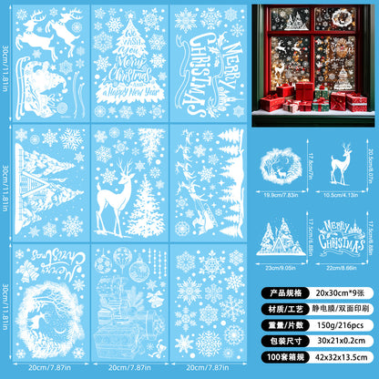 🎄 White & Blue Snowflake Window Stickers – Static Cling Christmas Window Decals for Holiday Decor 🎄 SD23037 Kawaii Stickers