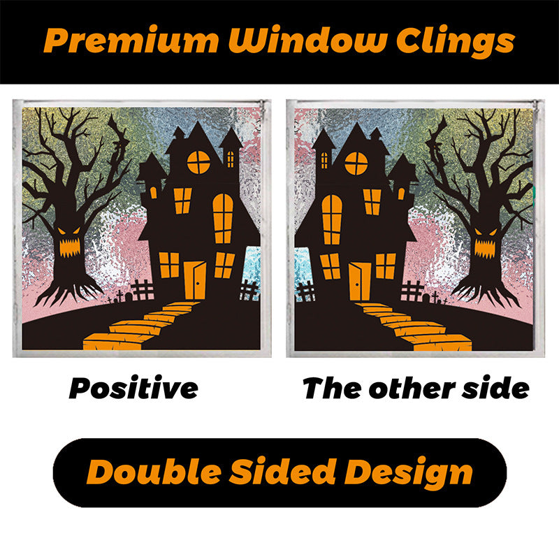 Spooktacular Halloween Window Stickers – Double-Sided Static Cling Décor for Glass Doors & Windows 👻🕷️ Kawaii Stickers