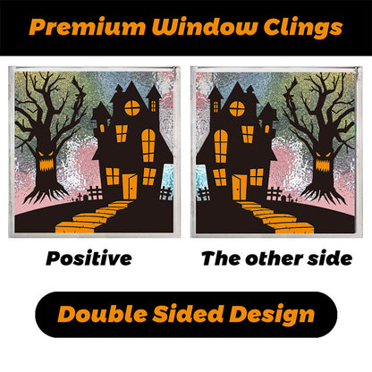 Spooktacular Halloween Window Stickers – Double-Sided Static Cling Décor for Glass Doors & Windows 👻🕷️ Kawaii Stickers