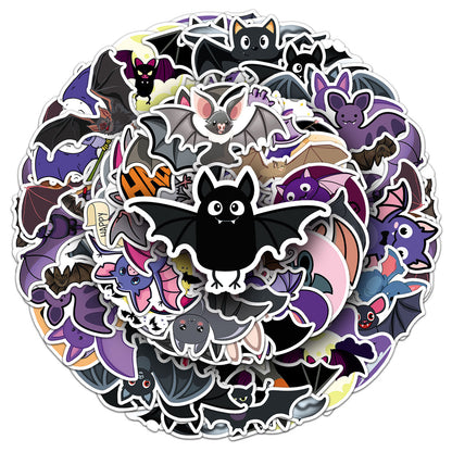 Halloween Stickers – 50pcs Cute Bat DIY Stickers