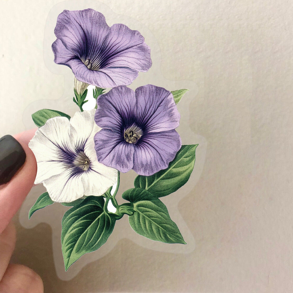 50pcs Transparent Vintage Butterfly & Plant Stickers | Waterproof PET Stickers for Journals, Notebooks, Cups & Guitars Kawaii Stickers