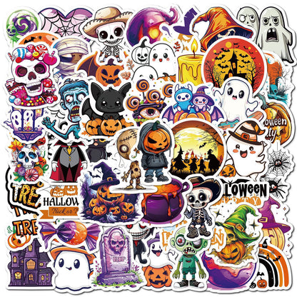 Halloween Stickers | 100pcs Pumpkin Ghost Waterproof Stickers