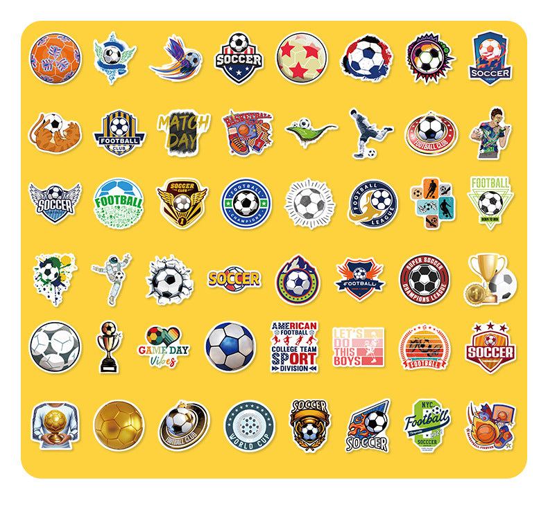 🏆 50Pcs Trophy Football Stickers – World Cup & European Cup Edition ⚽✨ Kawaii Stickers