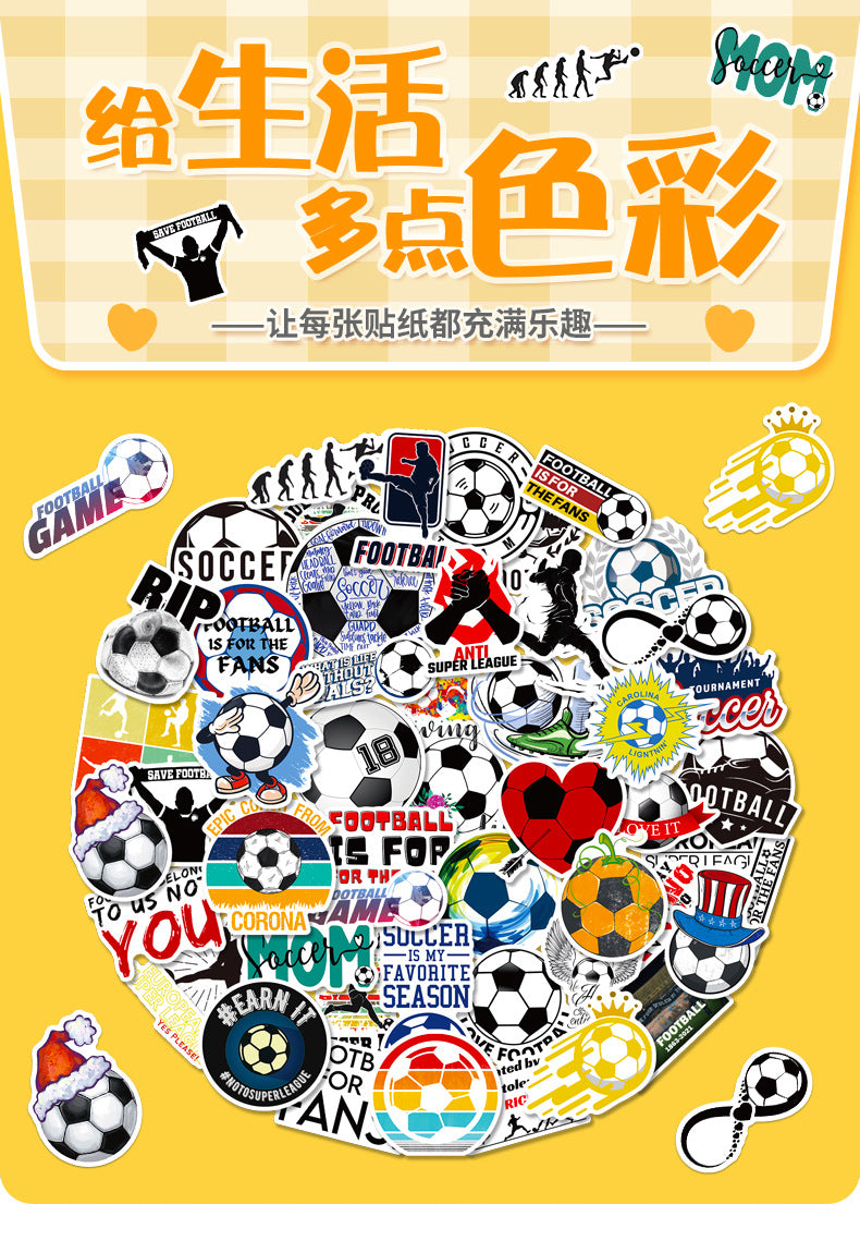 ⚽ 50PCS Football Stickers Pack – Cool Laptop, Water Bottle & Travel Decals 2025 Kawaii Stickers