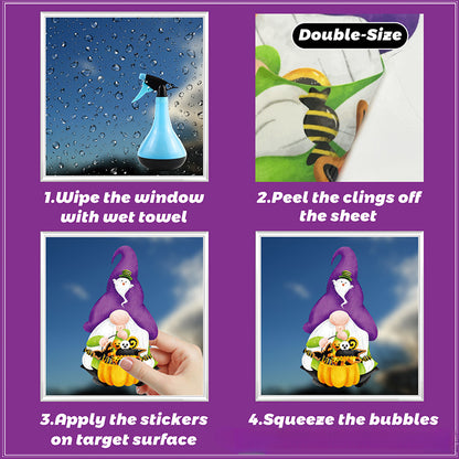 Spooktacular Halloween Window Stickers – Double-Sided Static Cling Décor for Glass Doors & Windows 👻🕷️ Kawaii Stickers