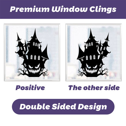 Spooktacular Halloween Window Stickers – Double-Sided Static Cling Décor for Glass Doors & Windows 👻🕷️ Kawaii Stickers