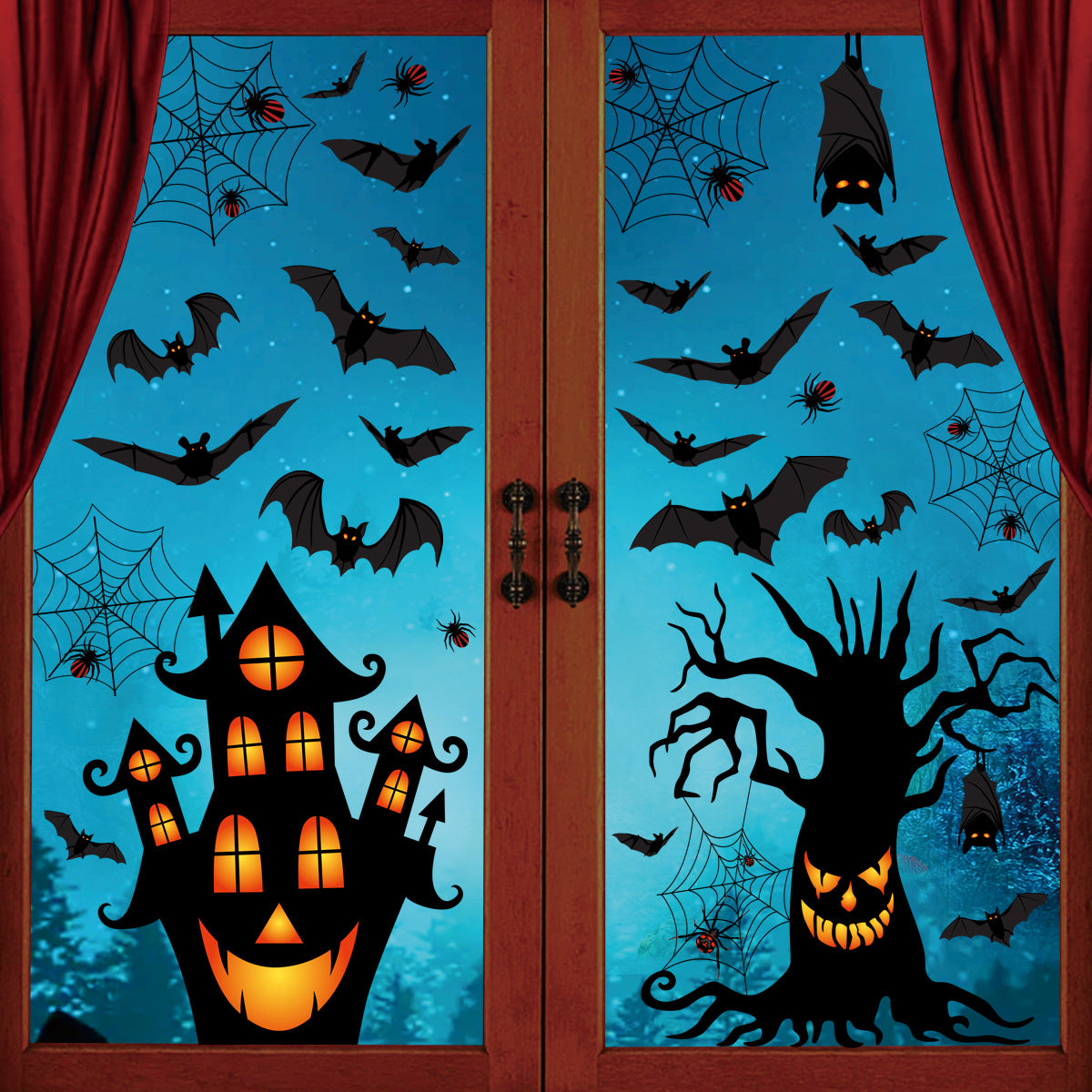 🎃 Spooky Halloween Window Stickers – Ghost, Pumpkin & Spider Party Decor 👻🕷️ Kawaii Stickers