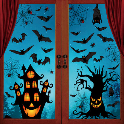 🎃 Spooky Halloween Window Stickers – Ghost, Pumpkin & Spider Party Decor 👻🕷️ Kawaii Stickers