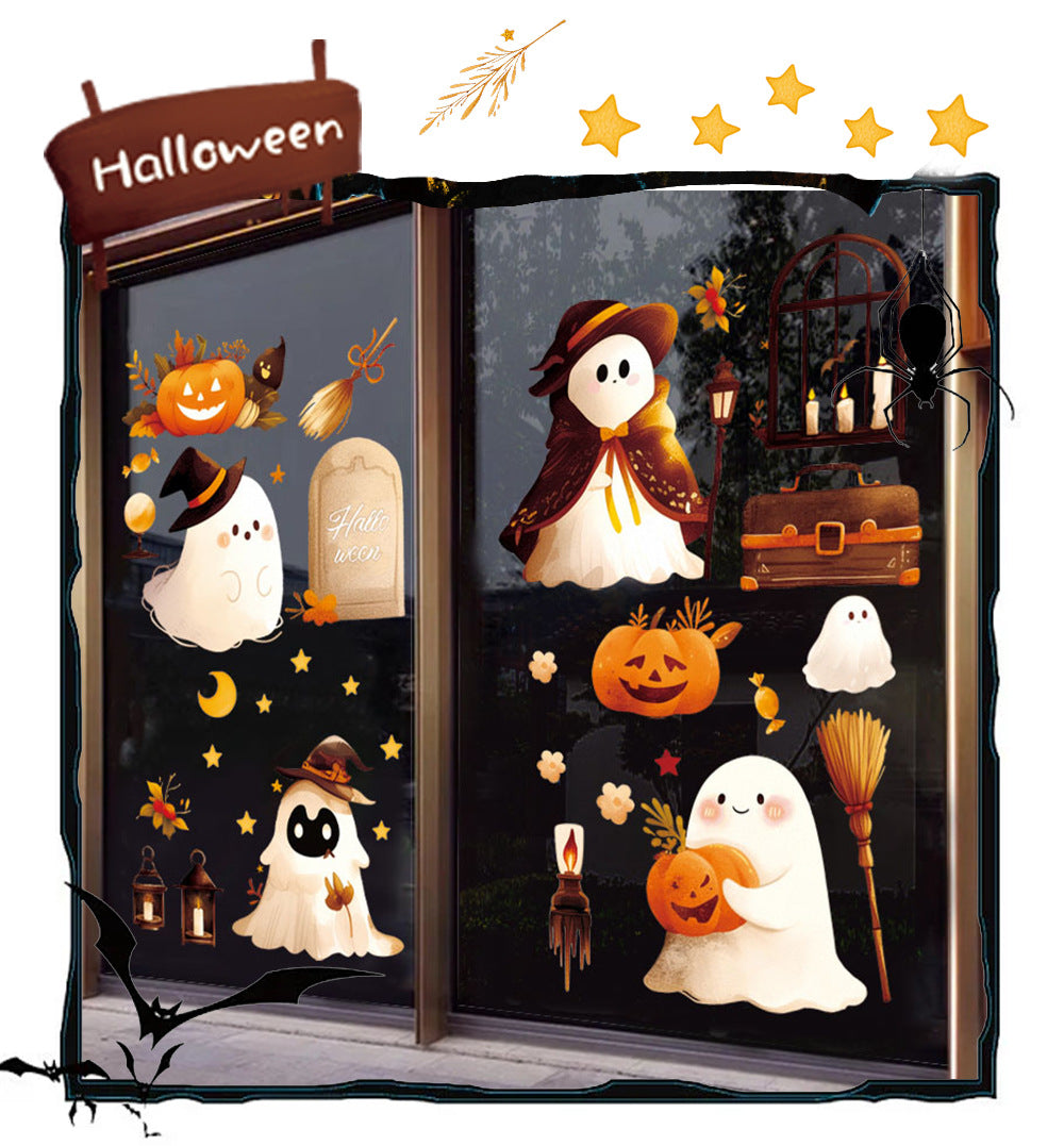 🎃👻Halloween Cute Ghost & Pumpkin Static Window Stickers 🎃👻 Kawaii Stickers