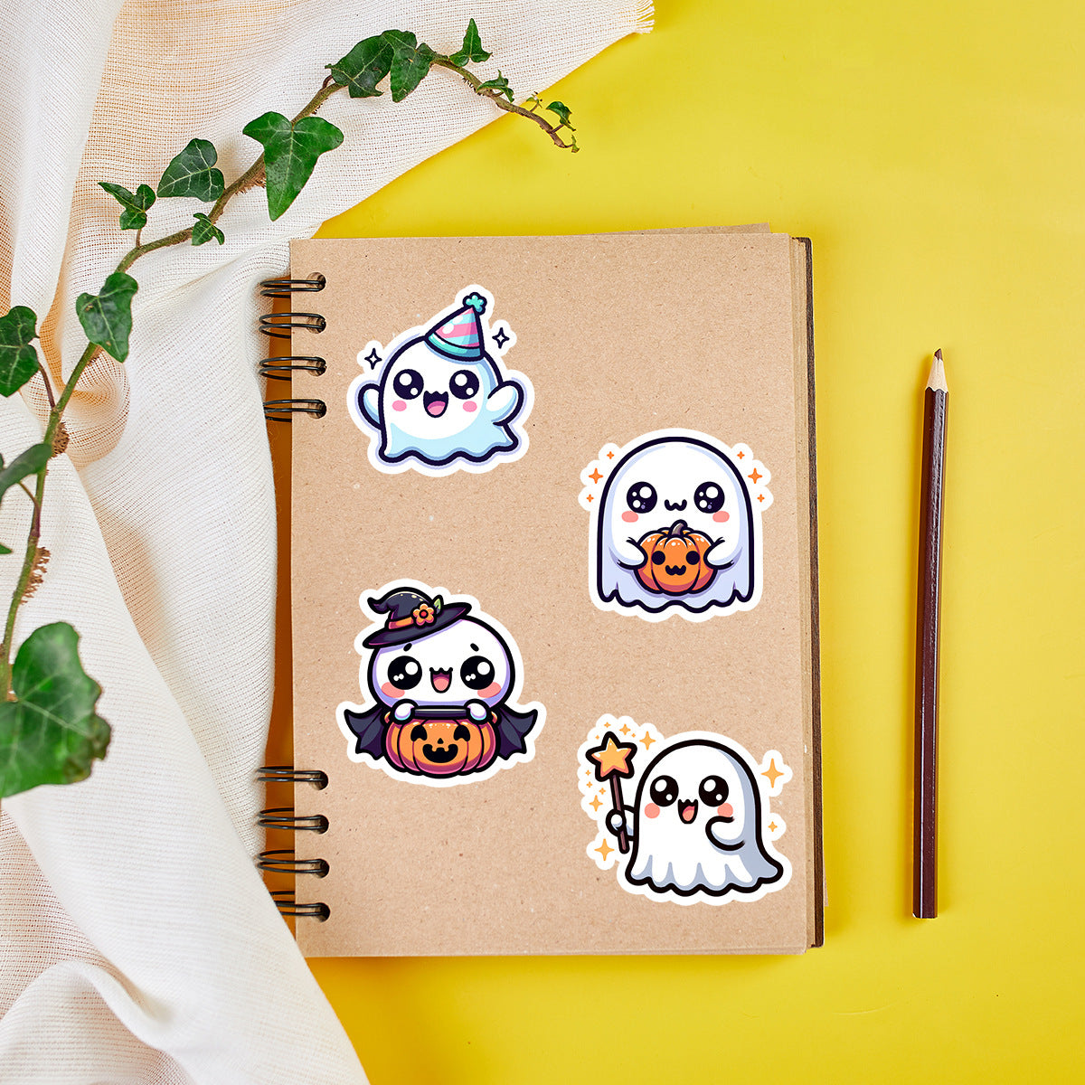 🎃 50pcs Cute Halloween Stickers Pack – Waterproof PVC Laptop Water Bottle Decorations Kawaii Stickers
