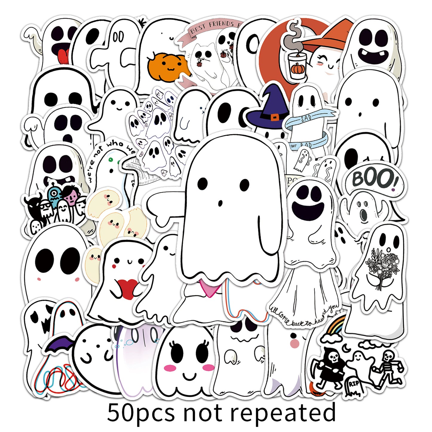 Halloween Stickers – Ghost Decals to Haunt Your Style (50pcs)