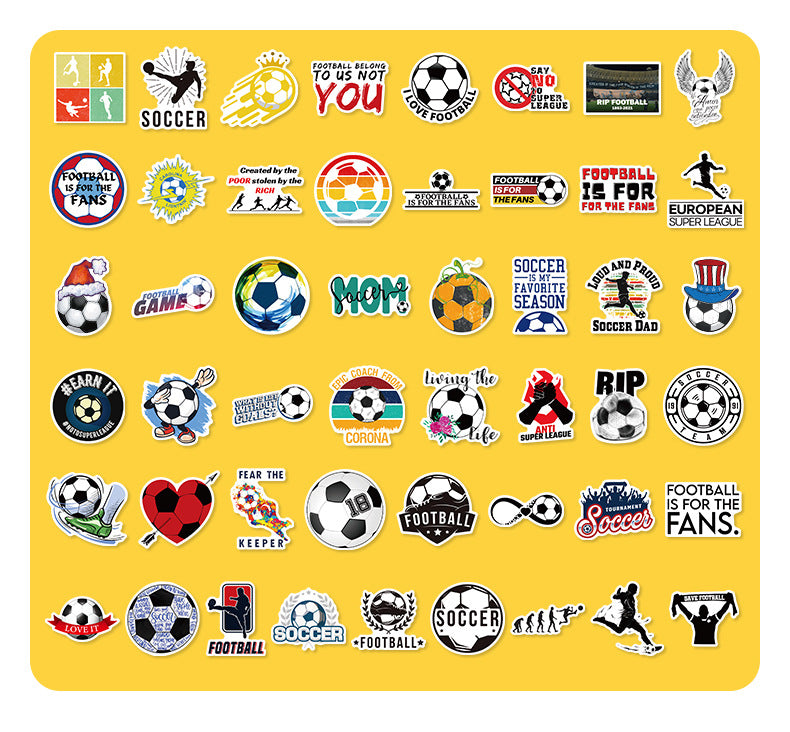 ⚽ 50PCS Football Stickers Pack – Cool Laptop, Water Bottle & Travel Decals 2025 Kawaii Stickers