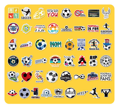 ⚽ 50PCS Football Stickers Pack – Cool Laptop, Water Bottle & Travel Decals 2025 Kawaii Stickers