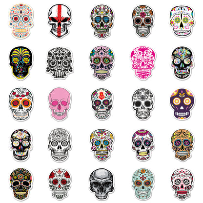 Halloween Stickers – 50pcs Colorful Skull Halloween Stickers Set 💀