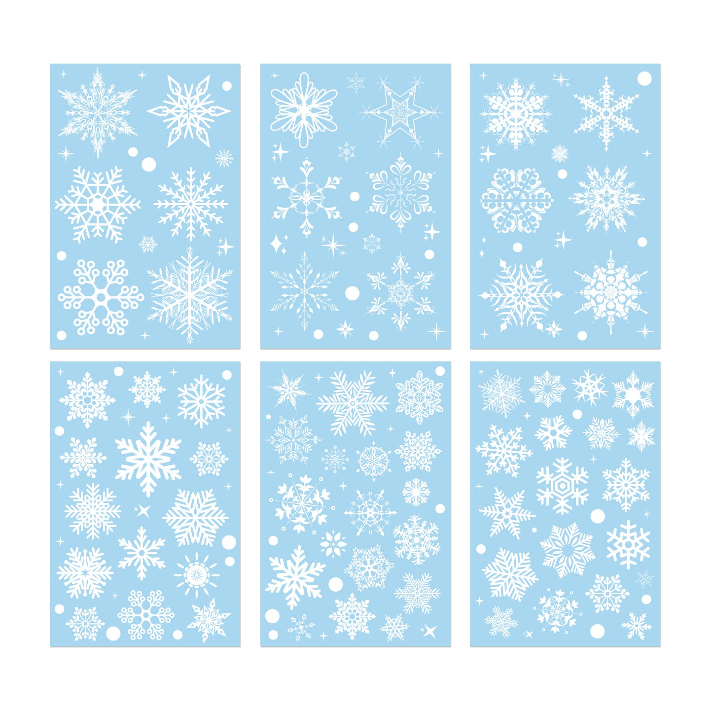❄️ Christmas Decoration Snowflake Window Stickers | Static Cling Glass Decals 🎄 Kawaii Stickers