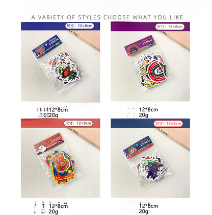 🎃 50 Halloween Stickers – Skulls, Pumpkins, Witches, Grim Reapers & Black Cats 🖤 Kawaii Stickers