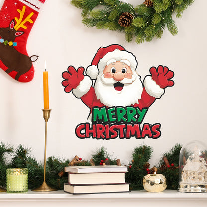 🎅 Happy Christmas Santa Wall Stickers – Festive Home Decor for Living Room & Entryway 🎄 Kawaii Stickers