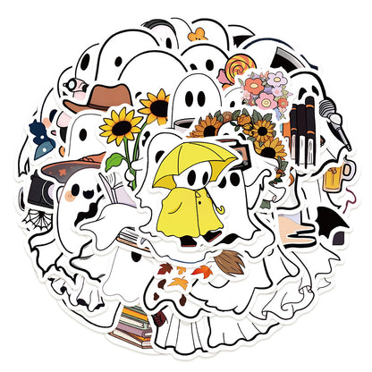 Halloween Stickers  Cute Ghost Graffiti Halloween Sticker Pack (50pcs)