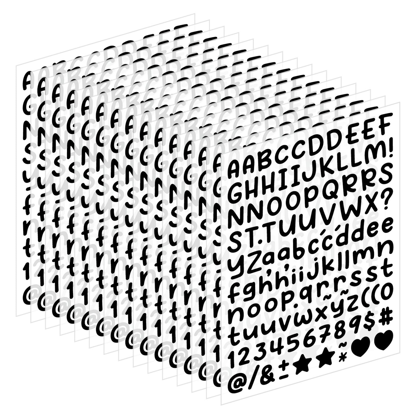 10PCS 0.5 Inch English Alphabet Stickers Small Size Decorative Scrapbook Letter Stickers Waterproof Stickers Kawaii Stickers