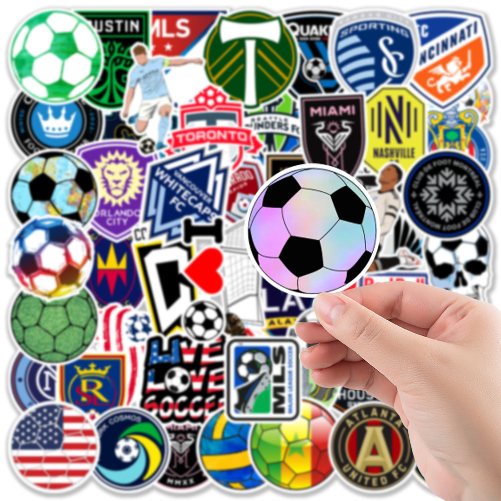 ⚽ 50PCS Graffiti Football Stickers – Sporty Waterproof Pack 🎉 Kawaii Stickers
