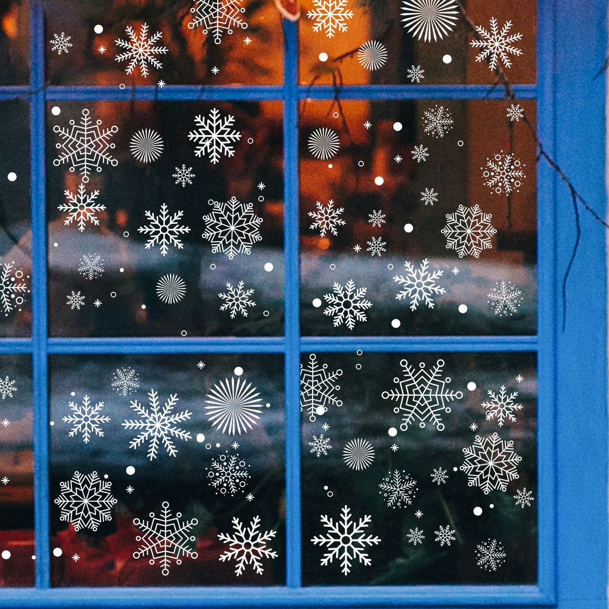 Snowflake Window Stickers ❄️ White Christmas Snowflakes for Glass Windows | Double-Sided Static Cling Snowflake Stickers Window Decor Kawaii Stickers