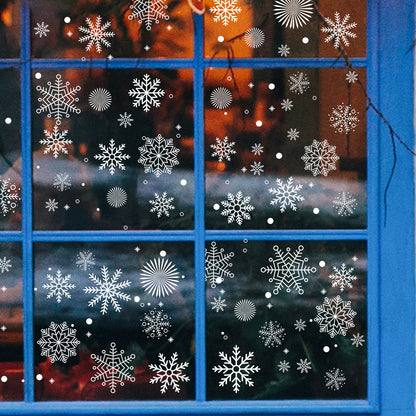 Snowflake Window Stickers ❄️ White Christmas Snowflakes for Glass Windows | Double-Sided Static Cling Snowflake Stickers Window Decor Kawaii Stickers