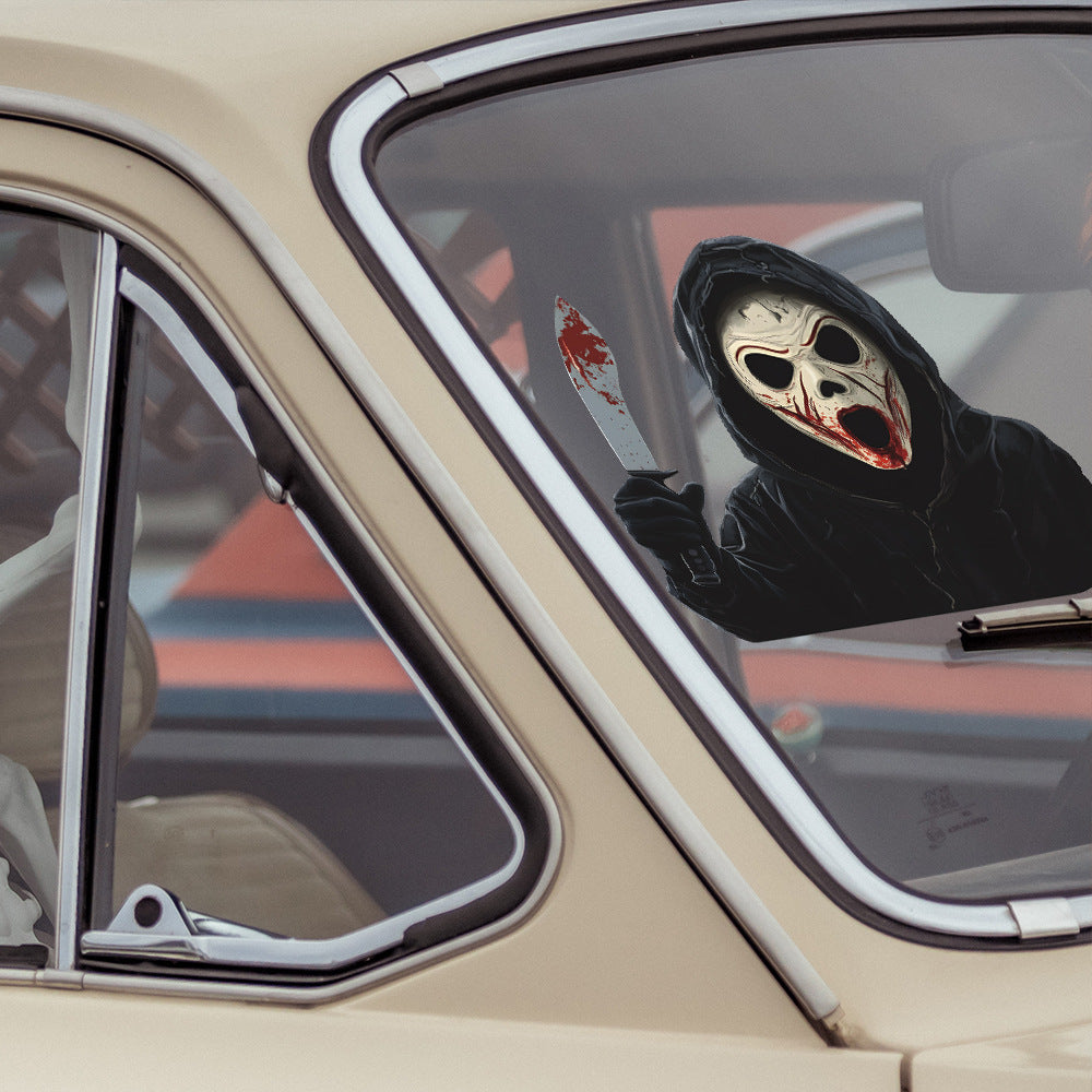 🎃 Halloween Horror Mask Man Static Cling Window Stickers 👻🪟💀 Kawaii Stickers