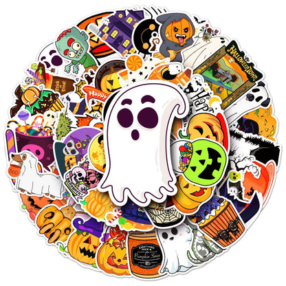 🎃 Halloween Stickers – 50PCS Waterproof Cartoon Graffiti Set for Kids & Adults 👻✨ Kawaii Stickers