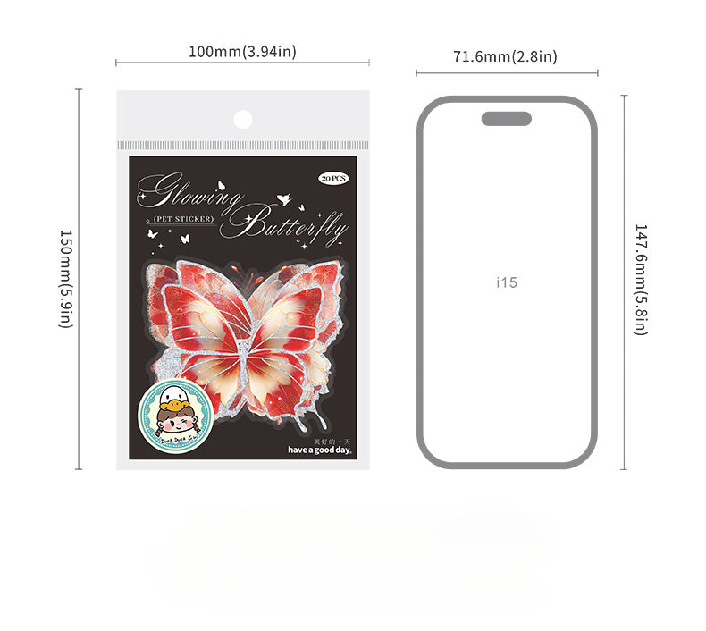 20pcs Butterfly stickers – Scrapbook & Craft Decoration – Kawaii Stickers Kawaii Stickers