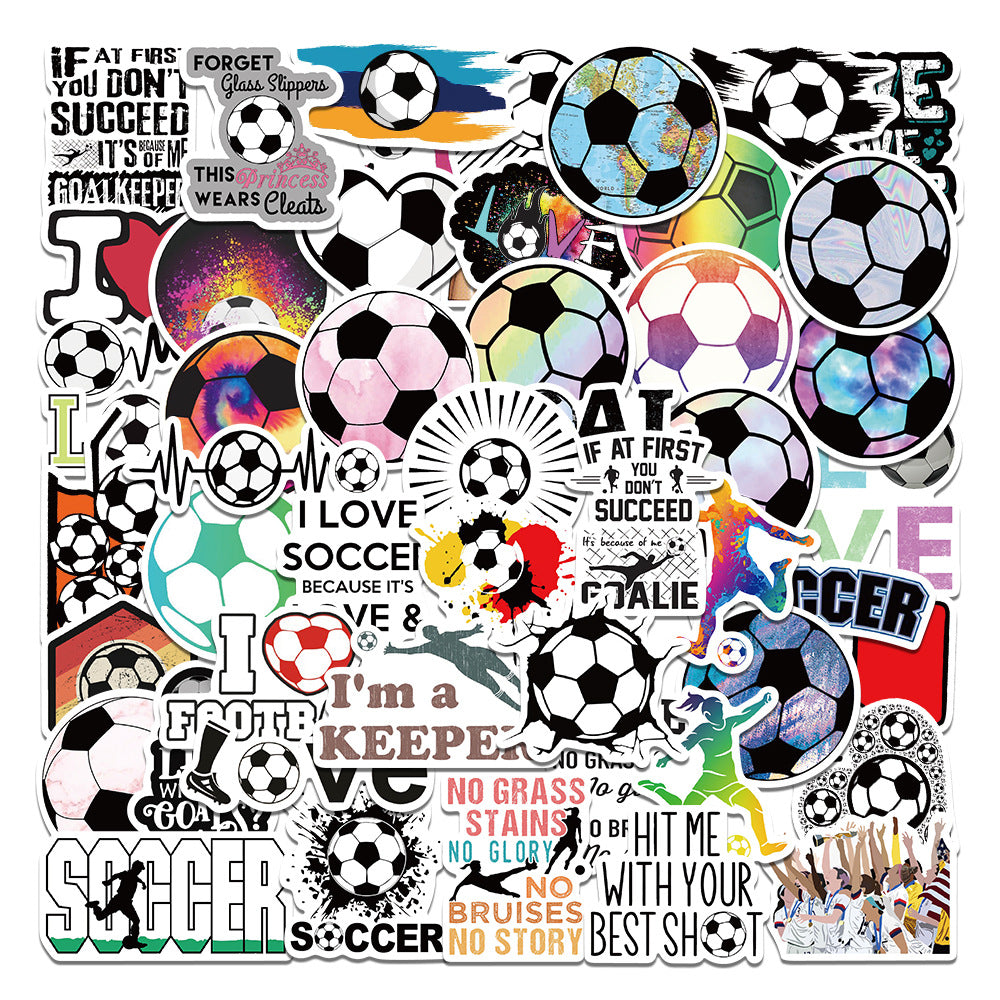 Football Stickers – 50Pcs Sport Designs – High-Definition Waterproof PVC – For Water Bottles, Laptops, Skateboards, Suitcases, Phones – Kawaii Stickers Football Stickers-Style2 Kawaii Stickers