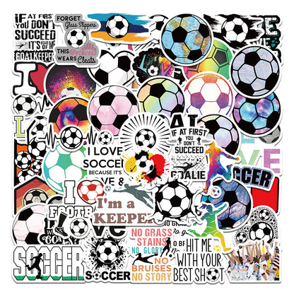Football Stickers – 50Pcs Sport Designs – High-Definition Waterproof PVC – For Water Bottles, Laptops, Skateboards, Suitcases, Phones – Kawaii Stickers Football Stickers-Style2 Kawaii Stickers