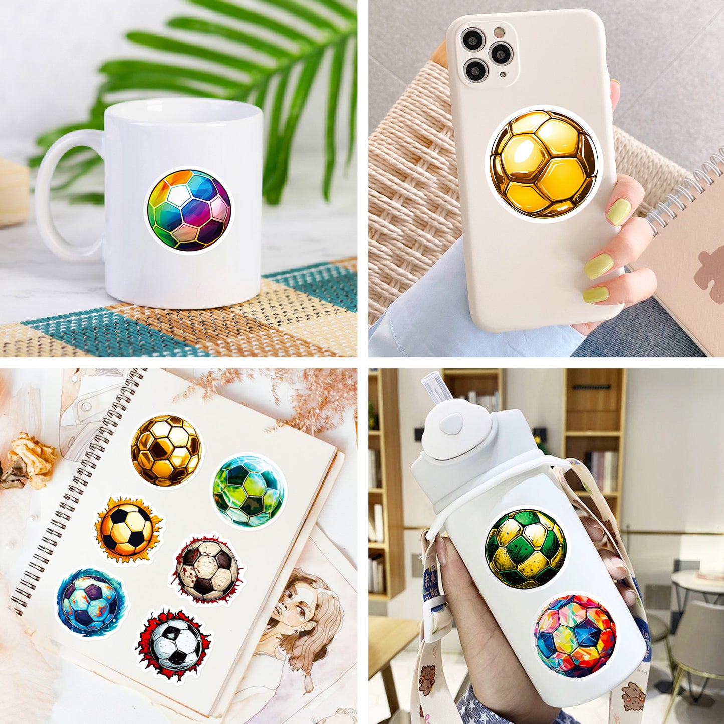 ⚽ 50PCS Cartoon Football Stickers – World Cup Graffiti Laptop, Water Bottle & Phone Decals 2025 🎨✨ Kawaii Stickers