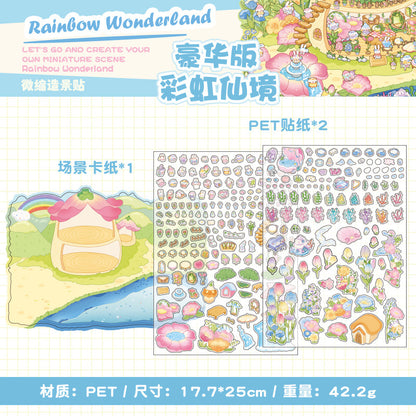 3D DIY Sticker – Three-Layer Miniature Fantasy House – Scrapbook & Craft Decoration – Kawaii Stickers Rainbow Wonderland Plus Kawaii Stickers