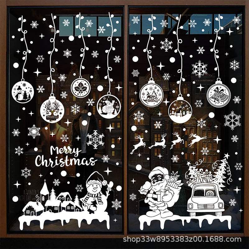 🎄 White & Blue Snowflake Window Stickers – Static Cling Christmas Window Decals for Holiday Decor 🎄 Kawaii Stickers