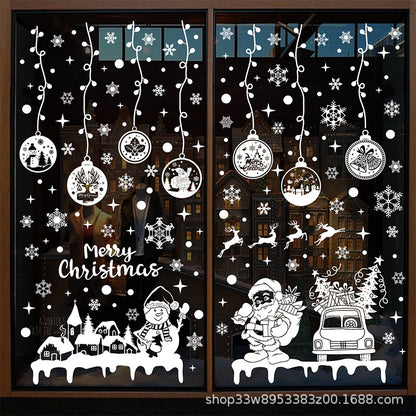 🎄 White & Blue Snowflake Window Stickers – Static Cling Christmas Window Decals for Holiday Decor 🎄 Kawaii Stickers