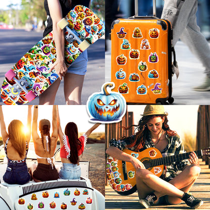 Halloween Stickers – 50pcs Pumpkin Halloween Stickers Set 🎃