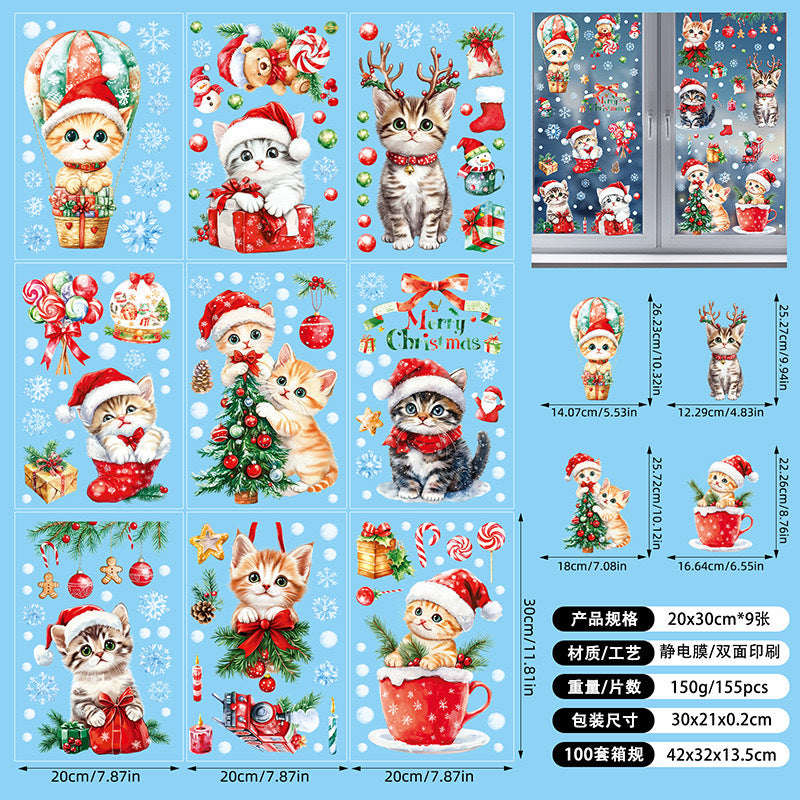 🎄 White & Blue Snowflake Window Stickers – Static Cling Christmas Window Decals for Holiday Decor 🎄 SD2324 Kawaii Stickers