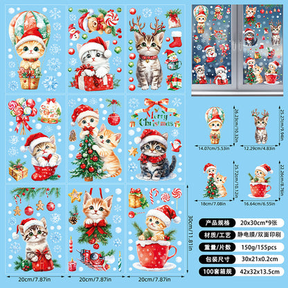 🎄 White & Blue Snowflake Window Stickers – Static Cling Christmas Window Decals for Holiday Decor 🎄 SD2324 Kawaii Stickers