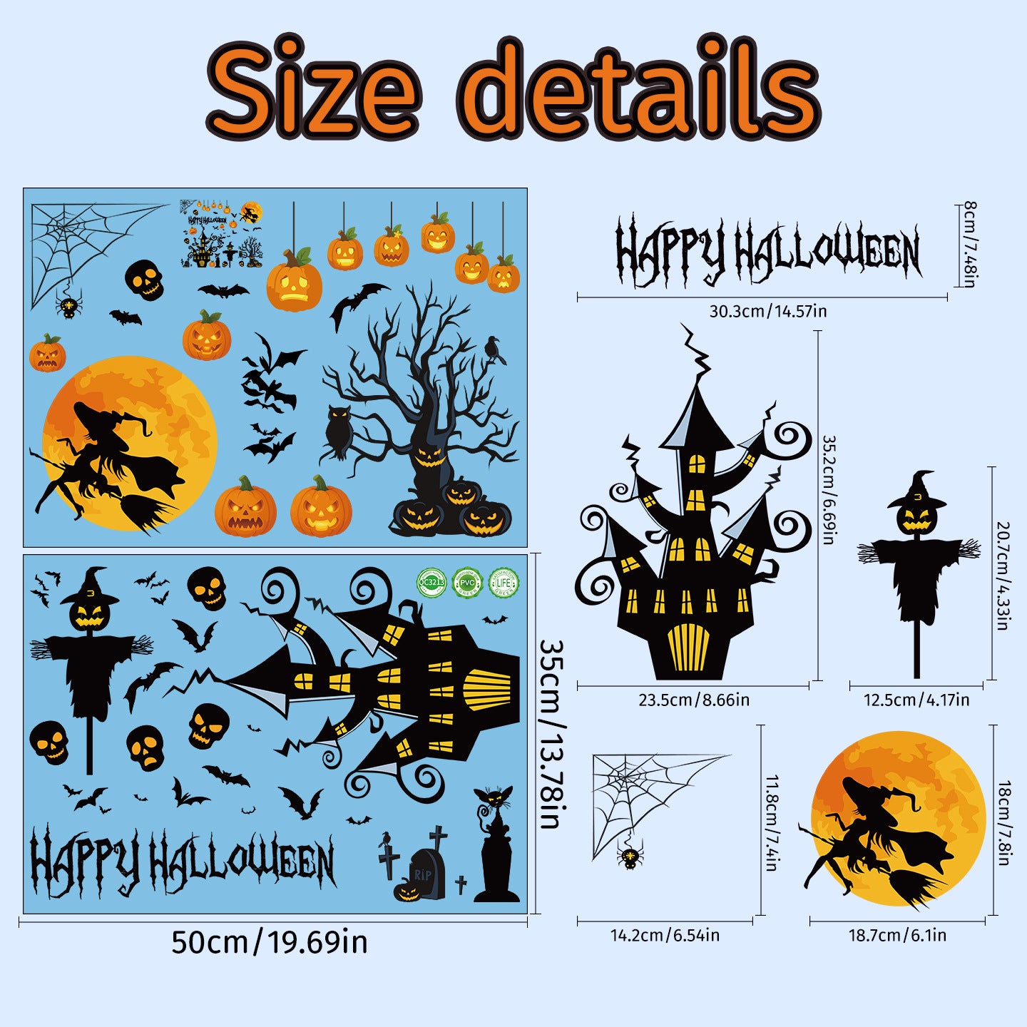 Halloween Stickers – Cute & Spooky Halloween Window Stickers for Party Decor