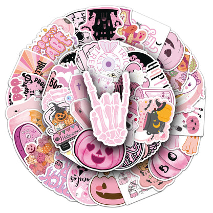 Halloween Stickers | 50pcs Pink Halloween Cute Sticker Set for DIY & Decoration