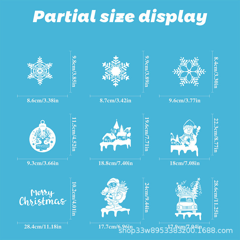 🎄 White & Blue Snowflake Window Stickers – Static Cling Christmas Window Decals for Holiday Decor 🎄 Kawaii Stickers