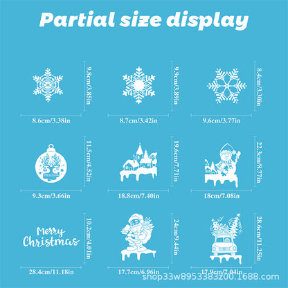 🎄 White & Blue Snowflake Window Stickers – Static Cling Christmas Window Decals for Holiday Decor 🎄 Kawaii Stickers