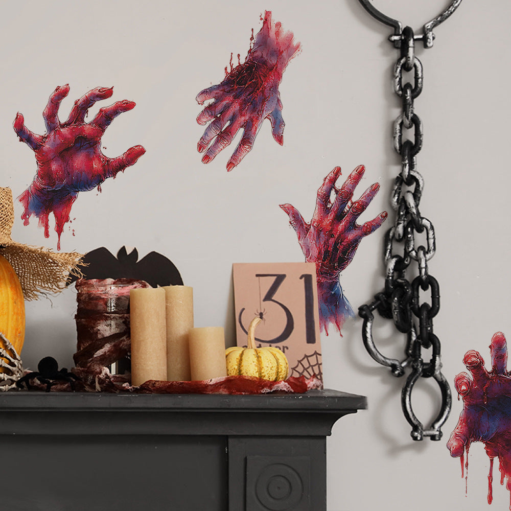 🎃 Halloween Bloody Handprint Window Stickers – Create a Shockingly Spooky Scene! 👻🩸 Kawaii Stickers