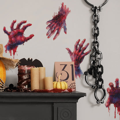 🎃 Halloween Bloody Handprint Window Stickers – Create a Shockingly Spooky Scene! 👻🩸 Kawaii Stickers