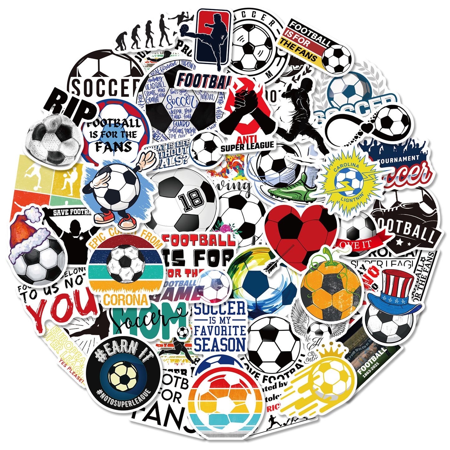 ⚽ 50PCS Football Stickers Pack – Cool Laptop, Water Bottle & Travel Decals 2025 Football Stickers-27 Kawaii Stickers