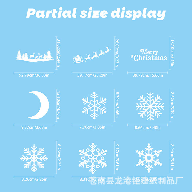 🎄 White & Blue Snowflake Window Stickers – Static Cling Christmas Window Decals for Holiday Decor 🎄 Kawaii Stickers